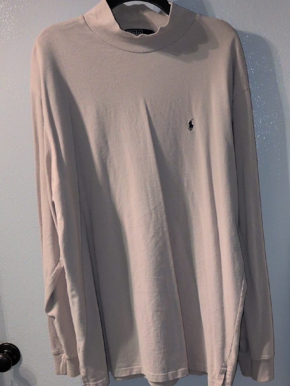 Polo by Ralph Lauren Light Beige Long-Sleeve Mock Neck Shirt